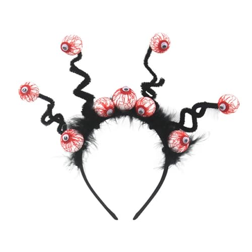 MKEMQXBEP Horror Augapfel Stirnband Gruseliges Haar Accessoire mit pelzigem Dekor Perfekt for Cosplay von MKEMQXBEP