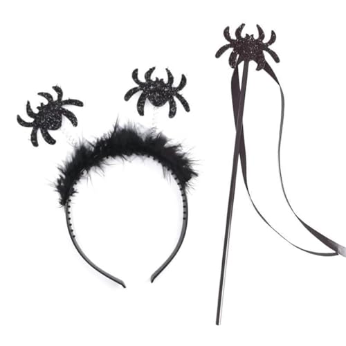 MKEMQXBEP Stirnband Zauberstab for Kinder Erwachsene Cosplay Party Kostüm Set Festival Zubehör(Spider suit) von MKEMQXBEP
