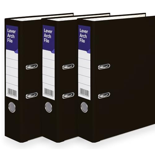 Aktenordner, A4, Metall, Daumenring, Archiv-Dokumentenmappe, große Ringbücher für Büro, Schule und Zuhause, Schwarz, 5 Stück Aktenordner, A4, Metall, Daumenring, Archiv-Dokumentenmappe, große Ringbücher für Büro, Schule und Zuhause, Schwarz, 5 Stück von MKGT