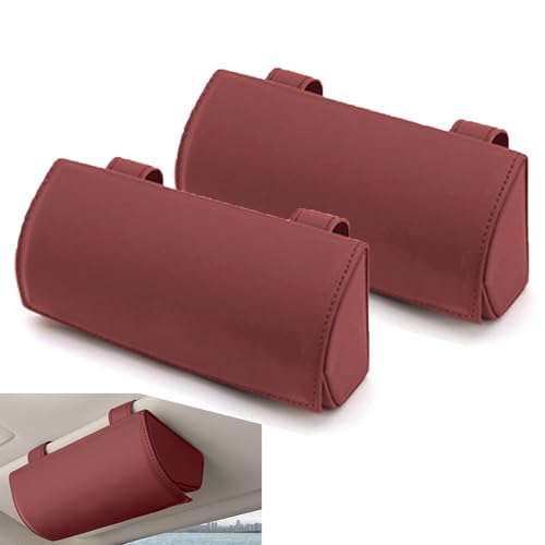 MKHIXTSL Brillenhalter Auto Sonnenblende für FIAT Freemont 2012-2025, Universelles Vegan Leder Brillenetui mit Magnetverschluss, Visor Sonnenbrillen-Aufbewahrung für SUV/LKW, B/Red MKHIXTSL Brillenhalter Auto Sonnenblende für FIAT Freemont 2012-2025, Universelles Vegan Leder Brillenetui mit Magnetverschluss, Visor Sonnenbrillen-Aufbewahrung für SUV/LKW, B/Red von MKHIXTSL