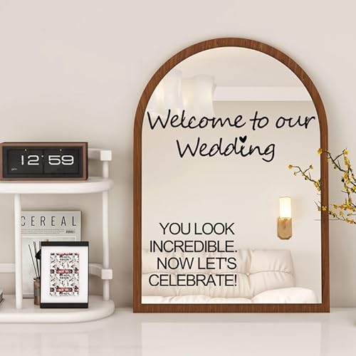 4 x Hochzeitsaufkleber "Welcome to Our Love Story" Schild, Aufkleber, Selfie, Spiegel-Aufkleber für Party, Borad Just Married (schwarz) von MKISHINE