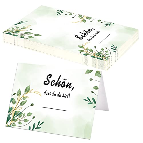 50 Stück Tischkarten Schön, dass du da bist,Platzkarten, Namenskarten zum beschriften Hochzeit Geburtstag Konfirmation Kommunion Taufe Feier,Tischreservierung, Eukalyptus 50 Stück Tischkarten Schön, dass du da bist,Platzkarten, Namenskarten zum beschriften Hochzeit Geburtstag Konfirmation Kommunion Taufe Feier,Tischreservierung, Eukalyptus von MKISHINE