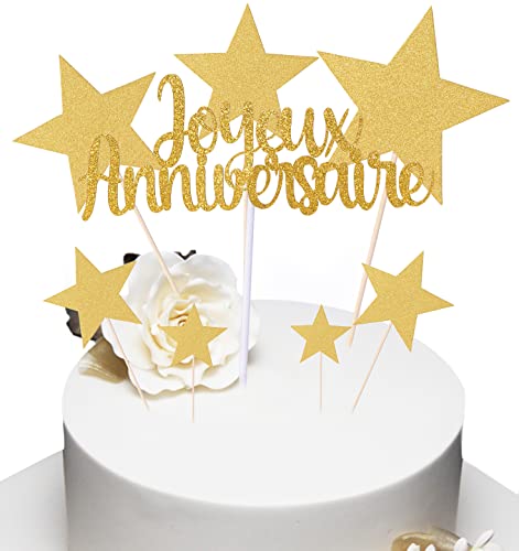 8 Stück Dekoration Kuchen Happy Birthday Cake Topper, Dekoration Kuchen Happy Birthday Sterne Gold für Party Geburtstag Mädchen Jungen 8 Stück Dekoration Kuchen Happy Birthday Cake Topper, Dekoration Kuchen Happy Birthday Sterne Gold für Party Geburtstag Mädchen Jungen von MKISHINE
