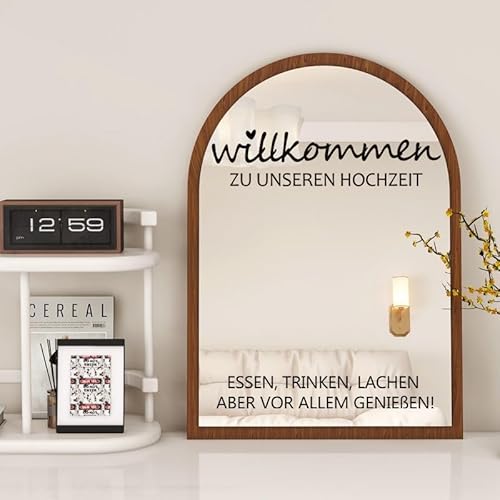 Hochzeits-Willkommensschilder, Hochzeitsaufkleber,2 Stück "willkommen zu unseren hochzeit"Design, Aufkleber, Selfie, Spiegel-Aufkleber für Party, Borad Just Married (schwarz) von MKISHINE