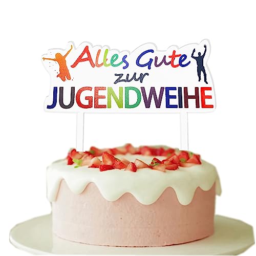 Jugendweihe Cake Topper Geburtstag Torten Stecker Kuchen Deko Tortenstecker Acryl Kuchendekoration Geschenkidee zur Jugendweihe von MKISHINE