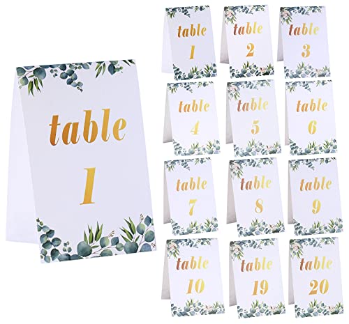 MKISHINE 20 Stück Tischnummern für Hochzeit, Türen, Tischnummer, für Party, Geburtstag, Markierung aus Papier, Karte von 1 – 20, Tischkarten, Dekoration für Tisch für Geburtstag MKISHINE 20 Stück Tischnummern für Hochzeit, Türen, Tischnummer, für Party, Geburtstag, Markierung aus Papier, Karte von 1 – 20, Tischkarten, Dekoration für Tisch für Geburtstag von MKISHINE