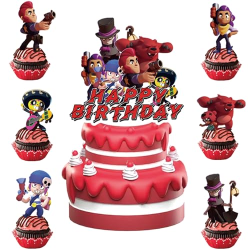 25 Stück BrawlStar Tortendeko Jungen, Nichtessbare, Brwl Strs Kuchen Deko Kindergeburtstag aus Papier, Cake Topper Set für Kinder Geburtstag Party Kuchen Dekoration Supplies 25 Stück BrawlStar Tortendeko Jungen, Nichtessbare, Brwl Strs Kuchen Deko Kindergeburtstag aus Papier, Cake Topper Set für Kinder Geburtstag Party Kuchen Dekoration Supplies von MKKZLPN