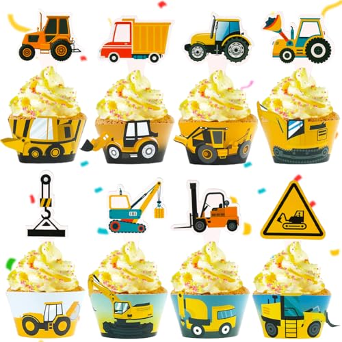 Baufahrzeug Cupcake Topper, BAU Thema Cupcake Topper LKW Bagger Kuchen Picks Dekorationen für Jungen Kinder Geburtstagstorte Party Favors Supplies Baufahrzeug Cupcake Topper, BAU Thema Cupcake Topper LKW Bagger Kuchen Picks Dekorationen für Jungen Kinder Geburtstagstorte Party Favors Supplies von MKKZLPN