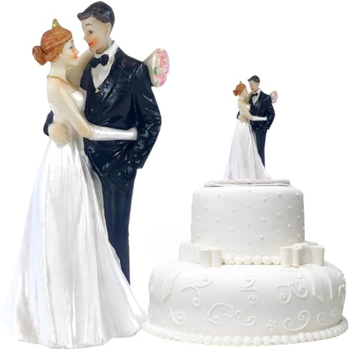 Brautpaar Liebespaar Figuren,Hochzeitstorte Figuren,Harz Figur Lustige Dekoration für Hochzeit Verlobungsfeiern,Geschenk für Valentinstag,Hochzeit Party Tisch Toppers Kuchen Dekoration von MKKZLPN