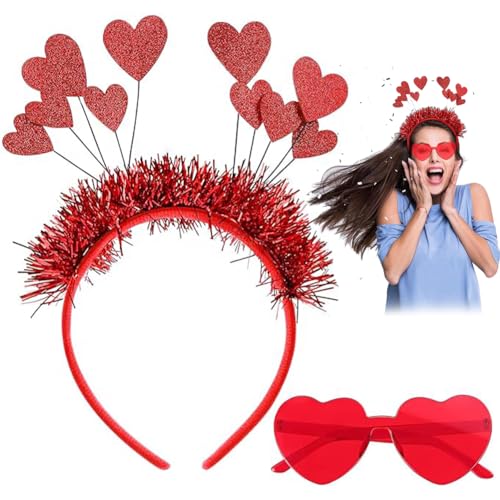 MKKZLPN Party Haarreifen 2PCS Partybrille Valentinstag Stirnband Brille Liebe Herz Haarreifen Partybrille Set für Valentinstag Requisiten Party Kostüm Zubehör Hochzeit Foto Requisiten Kostüm Party MKKZLPN Party Haarreifen 2PCS Partybrille Valentinstag Stirnband Brille Liebe Herz Haarreifen Partybrille Set für Valentinstag Requisiten Party Kostüm Zubehör Hochzeit Foto Requisiten Kostüm Party von MKKZLPN