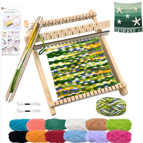 MKLG DIY Holz Webrahmen Kinder Set, Webrahmen für Kinder ab 4 6 8 Jahre, Geschenk Mädchen Bastelset 4 Jahre, 20.5 * 16cm MKLG DIY Holz Webrahmen Kinder Set, Webrahmen für Kinder ab 4 6 8 Jahre, Geschenk Mädchen Bastelset 4 Jahre, 20.5 * 16cm von MKLG