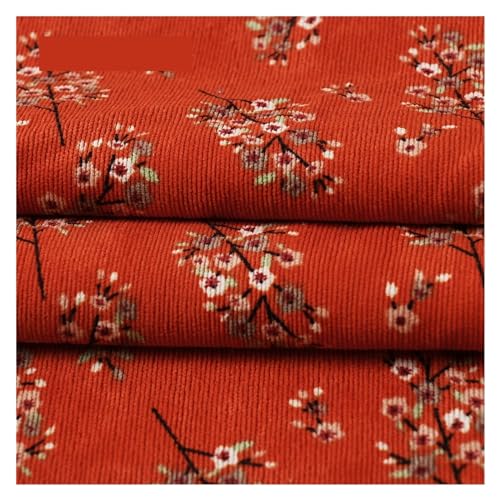 Bestickter Baumwollstoff 100 * 150CM Cord Stoff Kleine Blume Polyester Druck Tuch Mode Frauen Kleid DIY Kleidung Handgemachte Nähen Quilten gepäck (Color : Sxcy006, Size : 100cmX150cm) von MKLHAVB