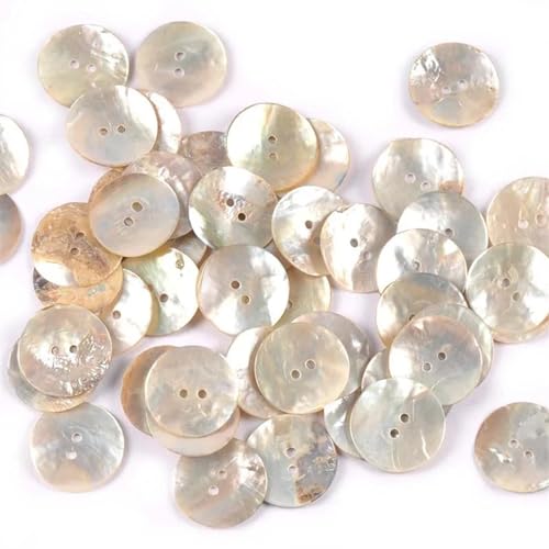Knöpfe zum Nähen 50Pcs Natural Mother Of Pearl Shell Decorative Buttons For Scrapbooking Sewing DIY Crafts Handwork Accessories Home Decoration Dekorative Knöpfe zum Nähen (Color : 1, Size : 20mm) von MKLHAVB