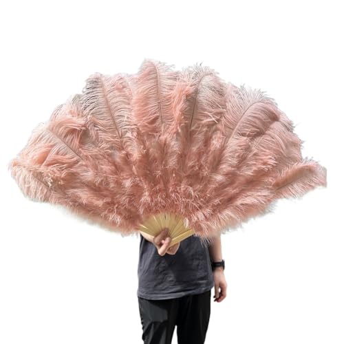 MKLHAVB Großer Federn-Fächer, 13 Knochen, 100 cm, 130 cm, Handfaltfächer for Party, Karneval, Tanz, Performance, Dekoration(52,130CM 2PCS) von MKLHAVB