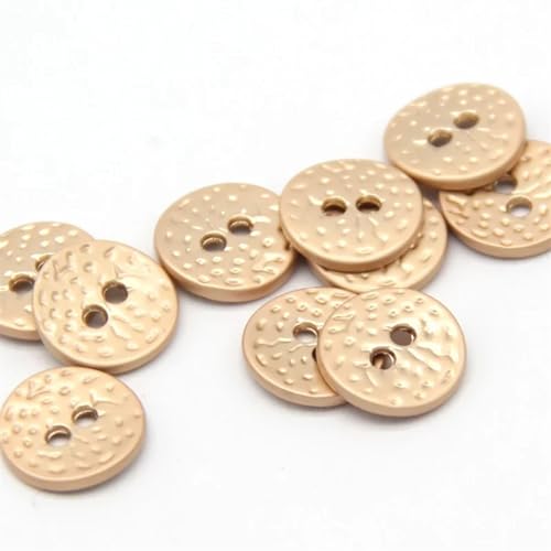 MKLHAVB Knöpfe zum Nähen 11mm Small Kids Shirt Gold Metal Buttons for Clothes Women Cuff Collar Decorative 2 4 Holes Sewing Accessories Dekorative Knöpfe zum Nähen(2 Matte Golden) von MKLHAVB