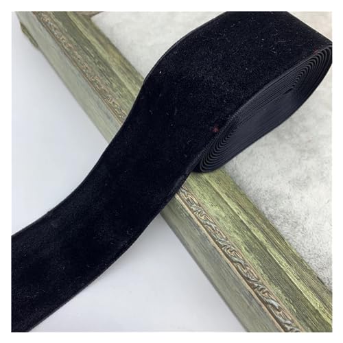 MKLHAVB Samtband 3 Yards/Lot 38mm Samtband for Handgemachte Geschenkstrauß Verpackung Liefert Home Party Dekorationen Weihnachtsbänder Geschenkband Samt(Black) von MKLHAVB