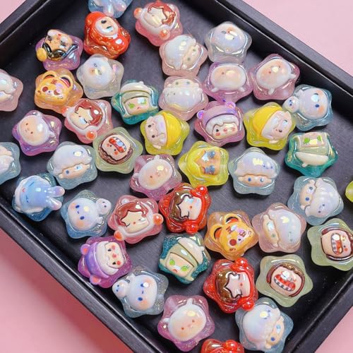 10 x Cartoon-Sternperlen zum Basteln, 23 x 21 mm, Acryl-Fokal-Perlen für Stifte, große lose Perlen für Schlüsselanhänger, bunte Sternperlen für Schmuck, Armbänder, Handybänder, DIY-Projekte 10 x Cartoon-Sternperlen zum Basteln, 23 x 21 mm, Acryl-Fokal-Perlen für Stifte, große lose Perlen für Schlüsselanhänger, bunte Sternperlen für Schmuck, Armbänder, Handybänder, DIY-Projekte von MKLKSDH