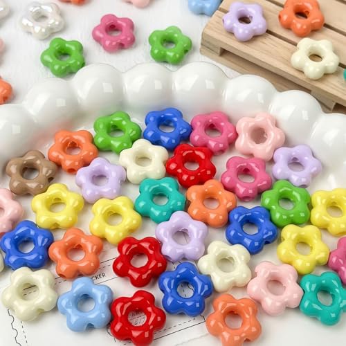 20 Stück Blumenperlen zum Basteln, 23 x 21 mm, Acryl-Blumen-Fokal-Perlen für Stifte, große lose Perlen für Schlüsselanhänger, niedliche Perlen für Schmuck, Armbänder, Handybänder, DIY-Projekte 20 Stück Blumenperlen zum Basteln, 23 x 21 mm, Acryl-Blumen-Fokal-Perlen für Stifte, große lose Perlen für Schlüsselanhänger, niedliche Perlen für Schmuck, Armbänder, Handybänder, DIY-Projekte von MKLKSDH