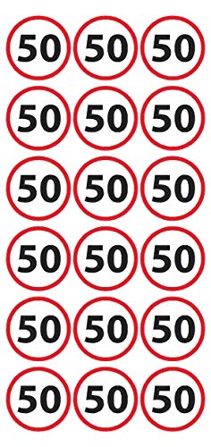 Geburtstags Sticker 50 Jahre | 54 Stück | Aufkleber für Runde Geburtstage DIY von MKM Print