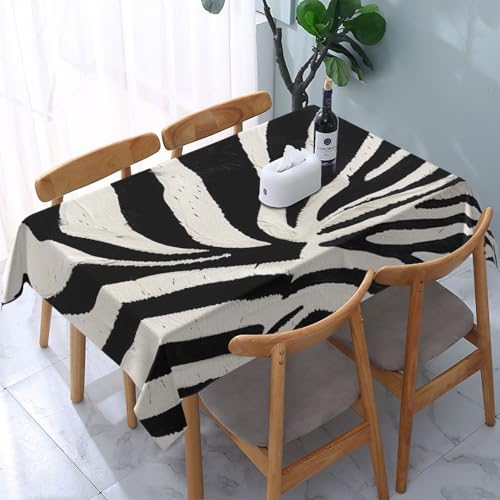 MKNAZ Rechteckige Stoff-Tischdecke mit Zebra-Tierdruck, 183 x 137 cm, dekorative Tischdecke für Küche, Esszimmer, Partys, Hochzeiten, Picknick MKNAZ Rechteckige Stoff-Tischdecke mit Zebra-Tierdruck, 183 x 137 cm, dekorative Tischdecke für Küche, Esszimmer, Partys, Hochzeiten, Picknick von MKNAZ