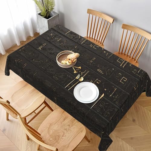 MKNAZ Tischdecke, Motiv: Antike, ägyptische Hieroglyphe, bedruckt, rechteckig, 228 x 152 cm, dekorative Tischdecke für Küche, Esszimmer, Partys, Hochzeiten, Picknick MKNAZ Tischdecke, Motiv: Antike, ägyptische Hieroglyphe, bedruckt, rechteckig, 228 x 152 cm, dekorative Tischdecke für Küche, Esszimmer, Partys, Hochzeiten, Picknick von MKNAZ