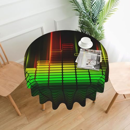 Runde Tischdecke mit coolem Musik-Sound, bedruckt, 152,4 cm, dekorative Tischdecke, Polyester-Bezug für Küche, Esszimmer, Partys, Hochzeiten, Picknick Runde Tischdecke mit coolem Musik-Sound, bedruckt, 152,4 cm, dekorative Tischdecke, Polyester-Bezug für Küche, Esszimmer, Partys, Hochzeiten, Picknick von MKNAZ