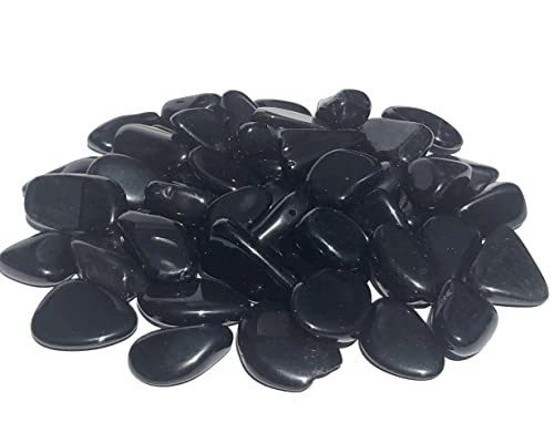 MKöpke® - schwarzer Obsidian Trommelsteine - 100 g Wassersteine »Beschützer aus Feuer und Wasser« zur Wasseraufbereitung | Gr. S von MKöpke