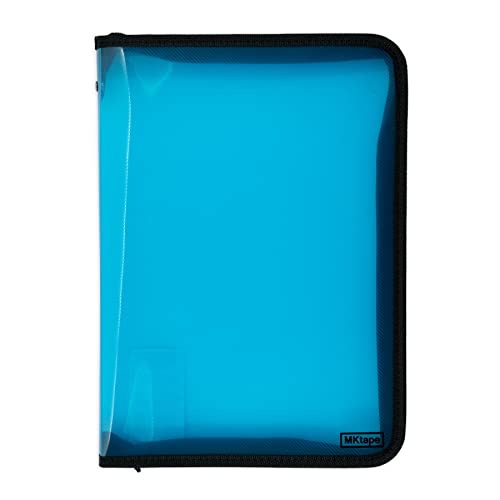 A4 Ordner mit Reißverschluss – wasserdichte Polypropylen-Fertigung – Blau – Maße 22,5 x 3 x 32,5 cm – MKtape von MKtape