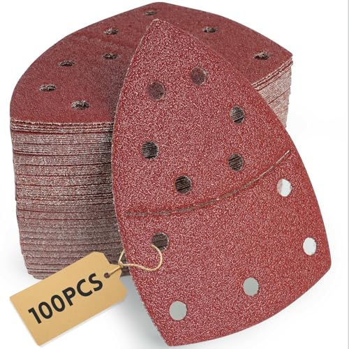 100 Stück Schleifpapier Dreieckschleifer Set 105x152 mm (93x93x93 mm), P40x10, P60/P80/P120/P180/P240/P400x15, 11-Loch für Bosch PSM 100A, PSM 160, PSM 200 AES, PSM 18, für Holz, Metall, Kunststoff 100 Stück Schleifpapier Dreieckschleifer Set 105x152 mm (93x93x93 mm), P40x10, P60/P80/P120/P180/P240/P400x15, 11-Loch für Bosch PSM 100A, PSM 160, PSM 200 AES, PSM 18, für Holz, Metall, Kunststoff von MLACXLT