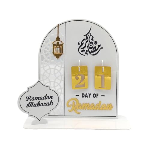 Acryl-Ramadan-Countdown-Kalender, Ramadan-Adventskalender, Holz-Countdown-Kalender, Dekoration, Tag des Ramadan-Adventskalender, 2024 Eid Mubarak Festival Party Decor von MLEHN