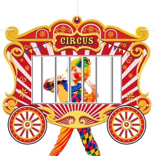 Karneval Zirkus Thema Party Dekorationen, Zirkus Karneval Ticket Booth Photo Booth Requisiten Hintergrund Banner Türen Hintergrund hängen für Jungen Mädchen Geburtstag Babyparty Halloween Dekorationen von MLLNFUE