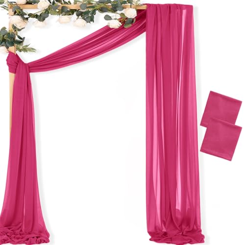 MLMC Vorhang für Hochzeitsbögen, Drapierstoff, 2 Stoffbahnen, 73,7 cm x 6,8 m, extra lang, Gaze-Vorhänge, durchscheinende Hintergrundvorhänge, 6,5 m, für Hochzeitszeremonie, Party, Deckendekoration, MLMC Vorhang für Hochzeitsbögen, Drapierstoff, 2 Stoffbahnen, 73,7 cm x 6,8 m, extra lang, Gaze-Vorhänge, durchscheinende Hintergrundvorhänge, 6,5 m, für Hochzeitszeremonie, Party, Deckendekoration, von MLMC