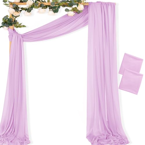 MLMC Vorhangstoff für Hochzeitsbögen, 2 Stoffbahnen, 73,7 cm x 6,8 m, extra lang, Lavendel, Gaze-Vorhänge, durchscheinende Hintergrundvorhänge, 6,5 m, für Hochzeiten, Partys, Deckendekoration, Lila / MLMC Vorhangstoff für Hochzeitsbögen, 2 Stoffbahnen, 73,7 cm x 6,8 m, extra lang, Lavendel, Gaze-Vorhänge, durchscheinende Hintergrundvorhänge, 6,5 m, für Hochzeiten, Partys, Deckendekoration, Lila / von MLMC
