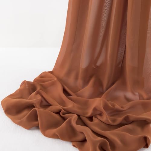 MLMW Terrakotta-Chiffon-Stoff, 4,5 m, 152,4 cm breit, durchscheinendes Material, Meterware, Hochzeitsbogen-Drapierstoff für Party, Hintergrund, Bogen, Deckendekoration MLMW Terrakotta-Chiffon-Stoff, 4,5 m, 152,4 cm breit, durchscheinendes Material, Meterware, Hochzeitsbogen-Drapierstoff für Party, Hintergrund, Bogen, Deckendekoration von MLMW