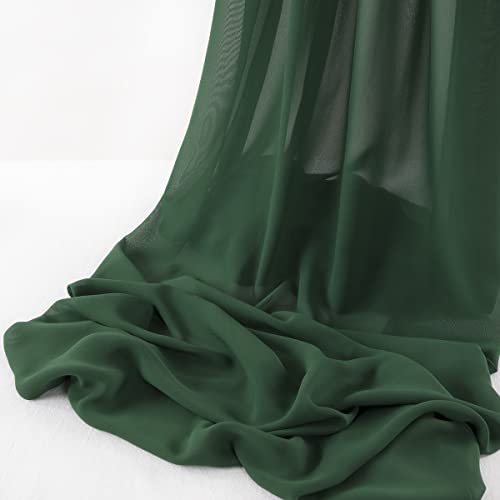 Sharagdgrüner Chiffon-Stoff, 4,5 m breit, 152,4 cm breit, durchgehend, einfarbig, Drapierstoff für Hochzeit, Party, Hintergrund von MLMW