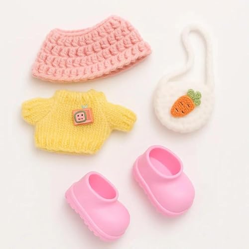 MLPKOI Bekleidung für 17cm Plüsch, Kuscheltier Kleidung Outfit Set, Kleidung für Puppe, Puppen Bekleidung Set mit Pullover, Mütze, Tasche, Schuhe, Puppenkleidung für Geschenke von MLPKOI