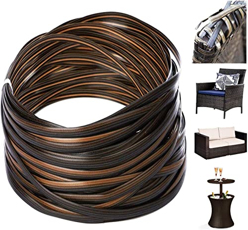 MLQLCKYH Reparaturmaterial aus gewebtem Kunststoff-Rattan für Gartenmöbel im Freien, wetterfestes Webmaterial aus synthetischem Rattan für Konversationssets, 500 g/Grau (braun) von MLQLCKYH