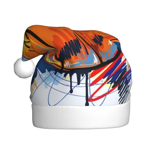 Bunte Basketball-Skizze für Erwachsene, Weihnachtsfeiertags-Weihnachtsmütze, festliches Partyzubehör für Weihnachten und Neujahr von MLTRFGJ