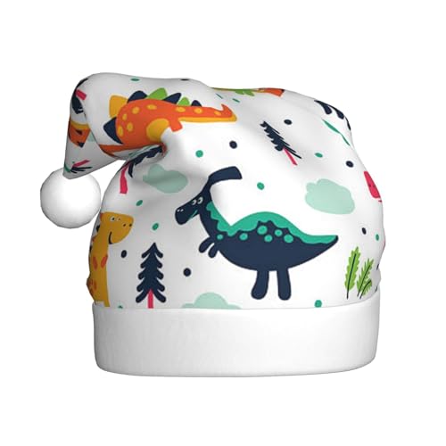 Bunte Dinosaurier-bedruckte Weihnachtsmützen für Erwachsene, festliches Partyzubehör für Weihnachten und Neujahr Bunte Dinosaurier-bedruckte Weihnachtsmützen für Erwachsene, festliches Partyzubehör für Weihnachten und Neujahr von MLTRFGJ