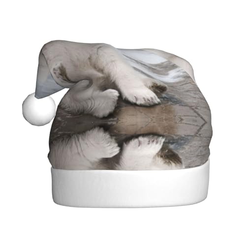 MLTRFGJ Baby-Eisbär-bedruckte Weihnachtsmützen für Erwachsene, festliches Partyzubehör für Weihnachten und Neujahr von MLTRFGJ