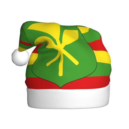 MLTRFGJ Hawaiianische Flagge, bedruckte Weihnachtsmütze für Erwachsene, festliches Partyzubehör für Weihnachten und Neujahr von MLTRFGJ