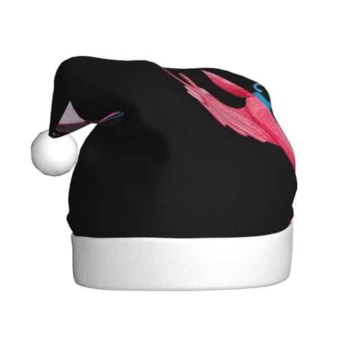 MLTRFGJ Hello Glasses Flamingo bedruckte Weihnachtsmützen für Erwachsene, festliches Partyzubehör für Weihnachten und Neujahr von MLTRFGJ