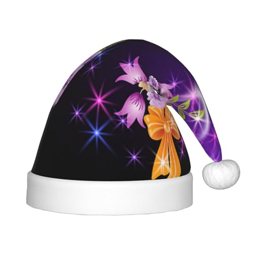 MLTRFGJ Leichte, romantische Blumen-bedruckte Kinder-Weihnachtsmütze, geeignet für Urlaub und Party-Dekoration von MLTRFGJ