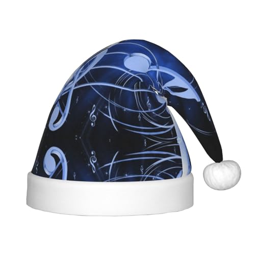 MLTRFGJ Mikrofon mit Musiknoten bedruckter Weihnachtsmütze für Kinder, geeignet für Urlaub und Party-Dekoration von MLTRFGJ