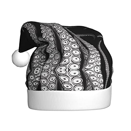 MLTRFGJ Oktopus-Tentakel bedruckte Weihnachtsmützen für Erwachsene, festliches Partyzubehör für Weihnachten und Neujahr von MLTRFGJ