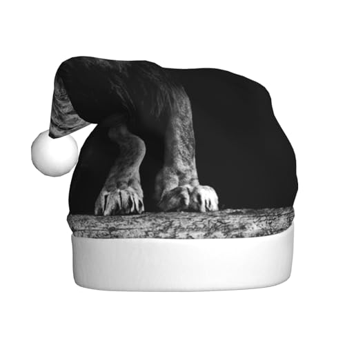 MLTRFGJ Schöne Weihnachtsmütze mit Löwen-Motiv, für Erwachsene, festliches Partyzubehör für Weihnachten und Neujahr von MLTRFGJ