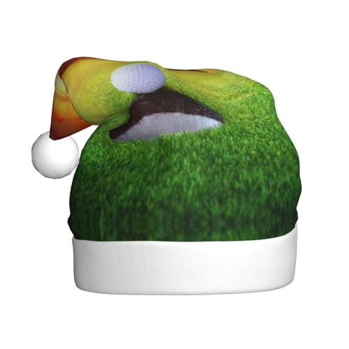 MLTRFGJ Sport Golf Ball Sonnenuntergang Baum gedruckt Erwachsene Urlaub Weihnachtsmütze, festliches Partyzubehör für Weihnachten und Neujahr von MLTRFGJ