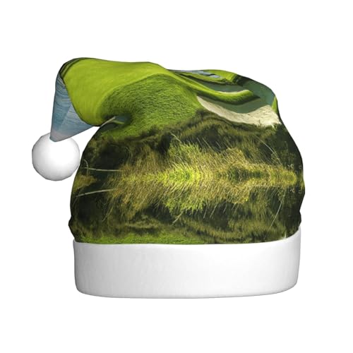 MLTRFGJ Strand-Golfplatz-bedruckte Weihnachtsmütze für Erwachsene, festliches Partyzubehör für Weihnachten und Neujahr von MLTRFGJ