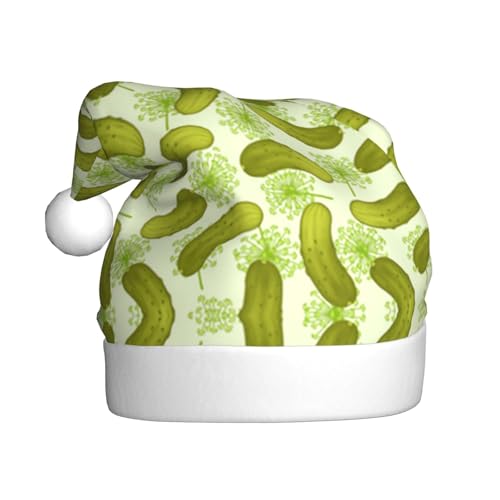 MLTRFGJ Sushi Dill Pickles bedruckte Weihnachtsmützen für Erwachsene, festliches Partyzubehör für Weihnachten und Neujahr von MLTRFGJ