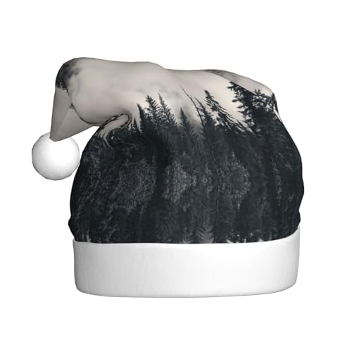 MLTRFGJ Weihnachtsmütze, Motiv: kanadische Rauchklippe, bedruckt, für Erwachsene, festliches Partyzubehör für Weihnachten und Neujahr von MLTRFGJ